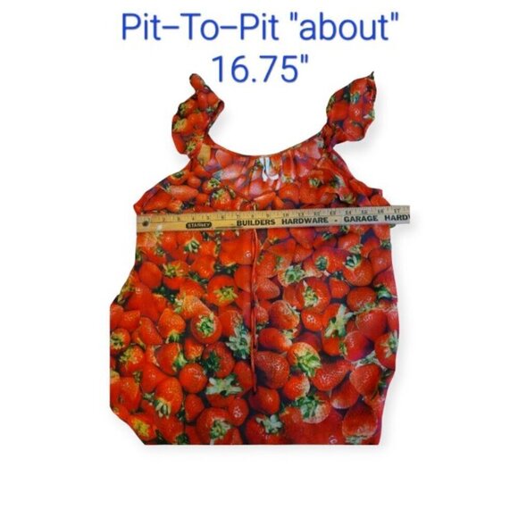 Anthropologie **Strawberry Print Sleeveless Top** Size 6 EUC - Picture 10 of 12